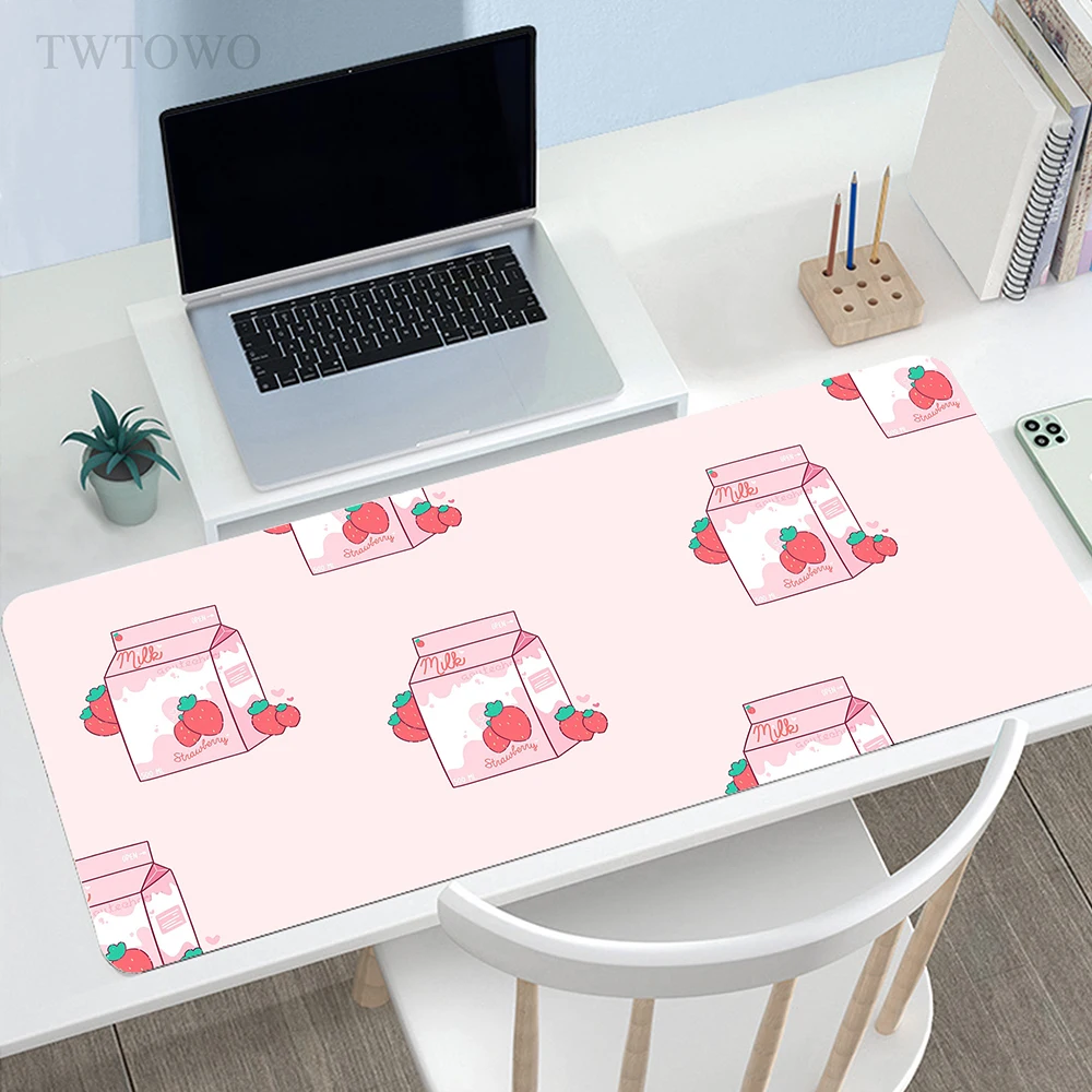 

Kawaii Strawberry Milk Mousepad Custom Gaming New Desk Mats MousePads Office Anti-slip Soft Laptop Mice Pad Table Mat