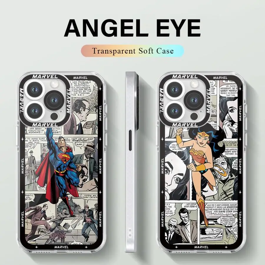 Прозрачный мягкий роскошный чехол с изображением героев мультфильмов Marvel