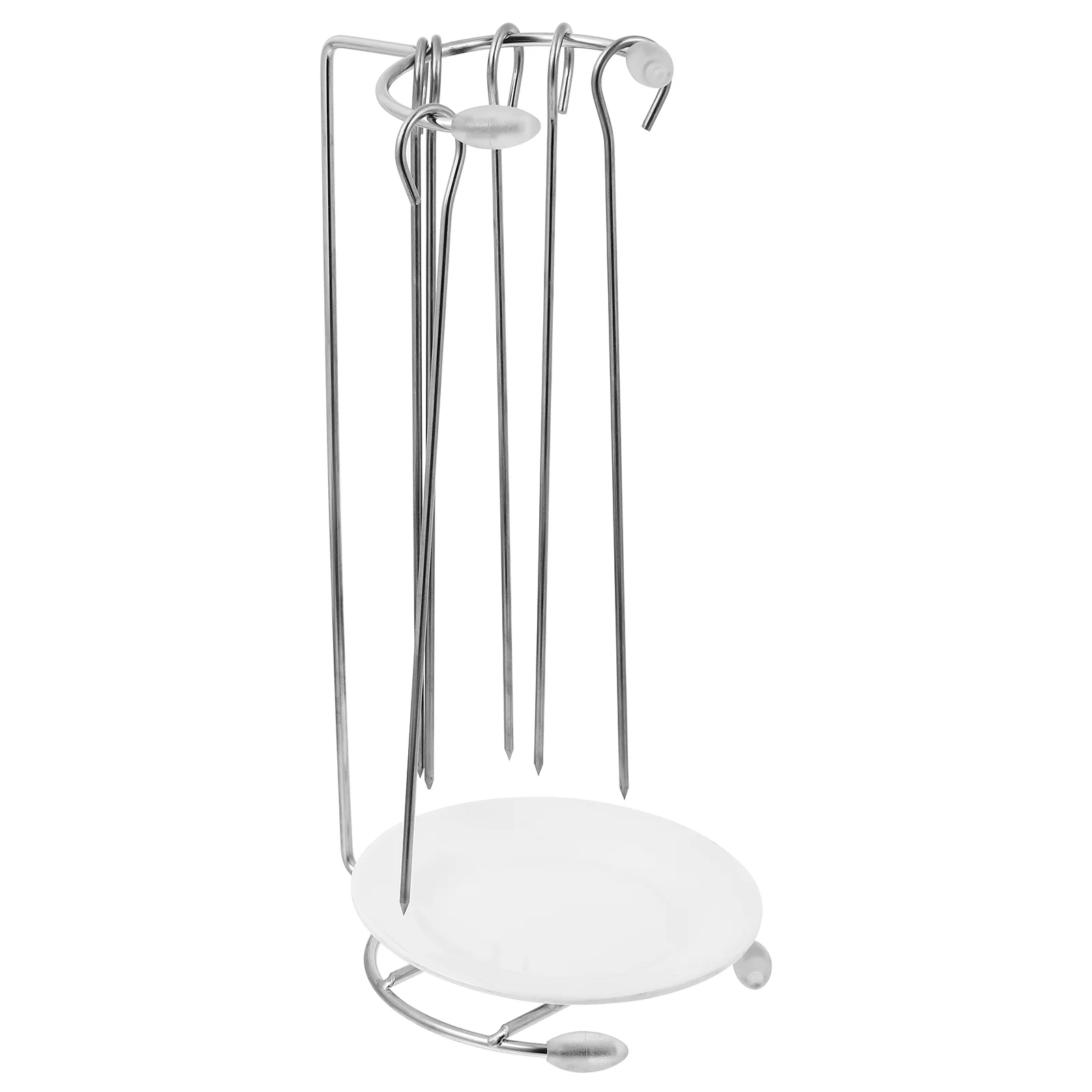

Skewers Skewergrilling Stand Bbq Sticks Kabob Grill Rack Kebab Stainless Steel Hanging Barbecue Vertical Metal Holder Hanger