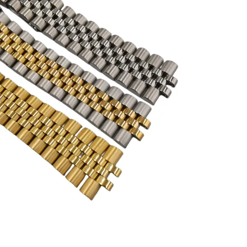 Vintage 18mm 19mm 20mm Stainless Steel Jubilee Curved End Watch Strap Band Fit for RLX 1675 1665 1680 16750 1016 14270 114270