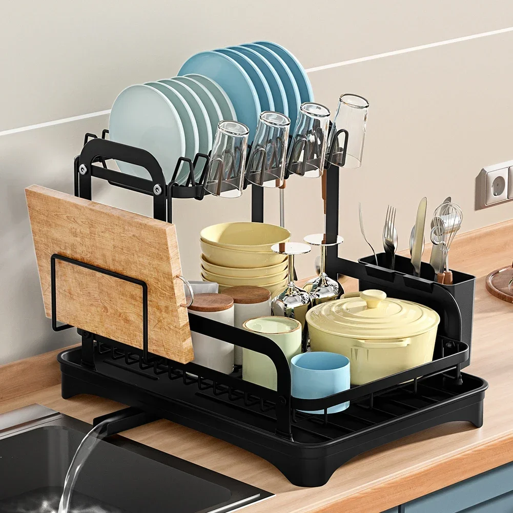 

2-уровневый сушильный шкаф для посуды, стеллаж для сушки посуды с столешницей для сушки посуды