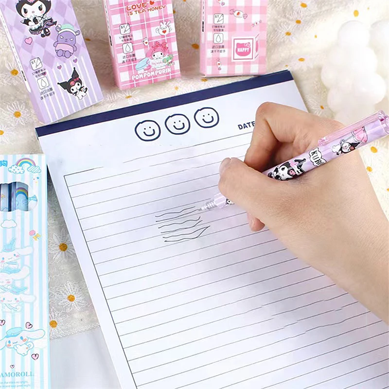 Ручка для письма Kawaii Anime Sanrio Hello Kitty Kuromi 4 коробки быстросохнущая высококлассная