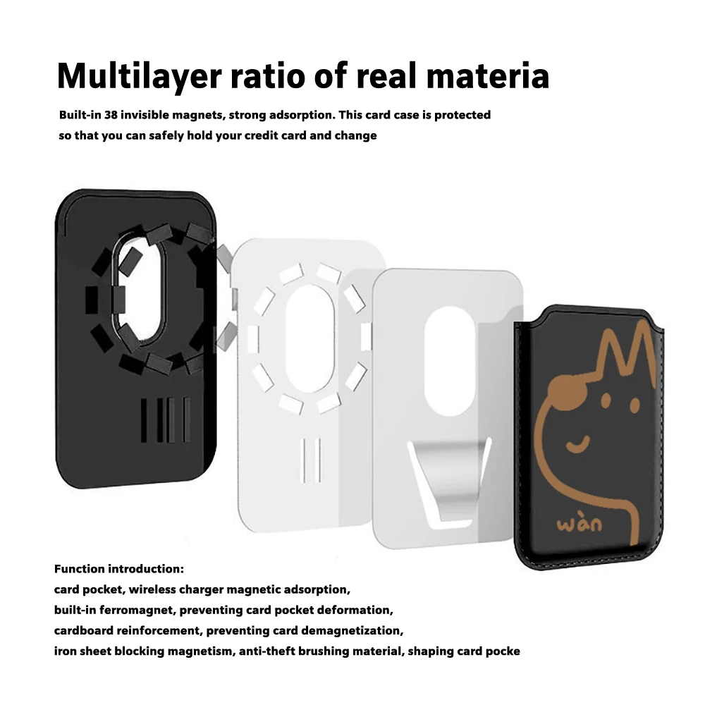 Фото Чехол для iPhone 17 Pro Max и Samsung Galaxy S26 S25 FE с MagSafe, магнитный, с рисунком собак и свиней, кошелек-картхолдер №2