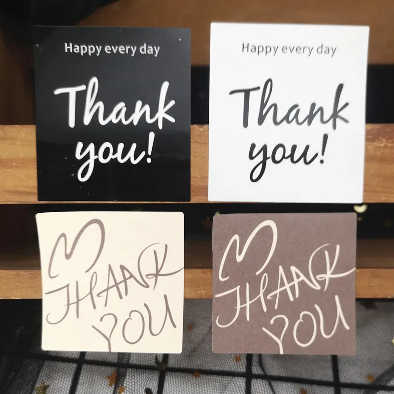 Спасибо черно-белая квадратная бумага ярлыки цветная паста для запечатывания