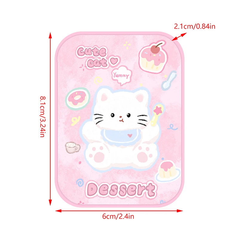 Чехол для двойных контактных линз с рисунком кота и зеркалом девочек портативная