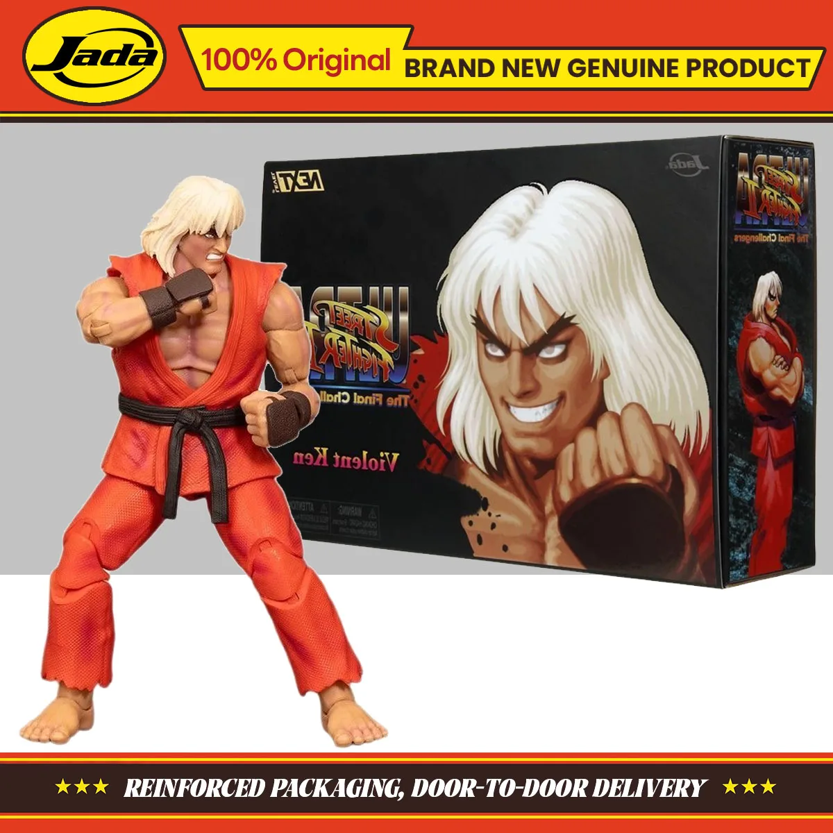 Фото В наличии Jada Toys Street Fighter II The Final Challengers Violent Ken Special Deluxe 15 см фигурка оригинальная модель игрушка в подарок №1
