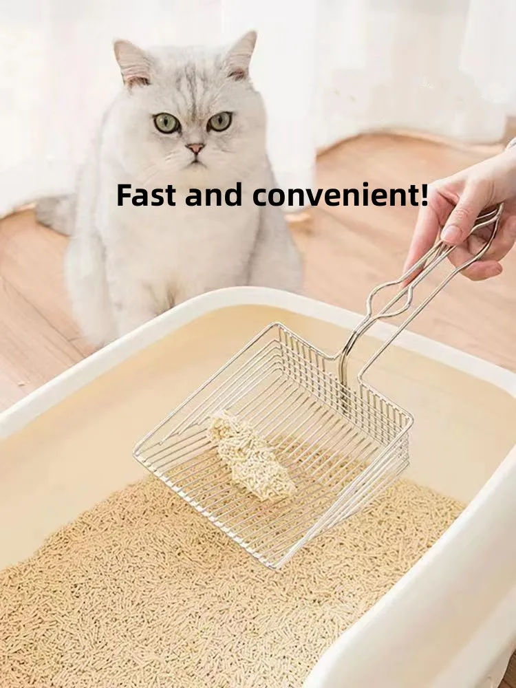 

New Stainless Steel Metal Cat Litter Shovel Can Easily and Efficiently Remove Feces No Residual Pet Products Wholesaler