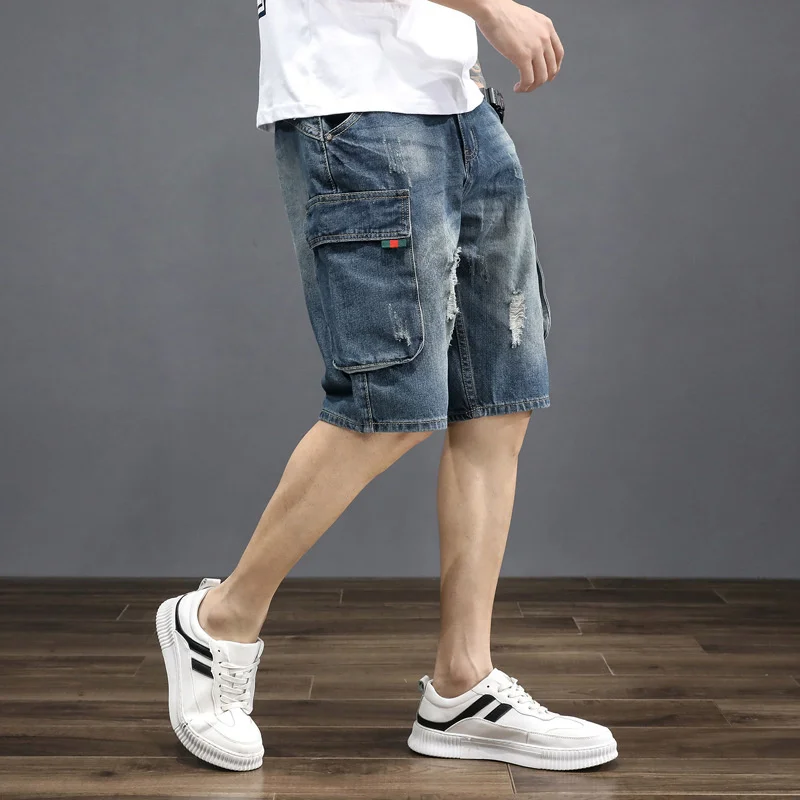 

Summer Streetwear Cargo Denim s Fashion Brand Retro Multi-pocket Pants Casual Trend Men's Short Jeans Masculino