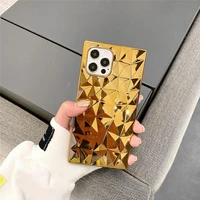 for iphone 13 pro max plating diamond pattern soft silicone case for apple 12 13 mini 11 pro xr x xs max square shockproof cover