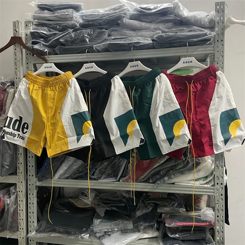 

20 Patchwork Rhude Fashion Shorts Men 1:1 Rhude Mesh Moonlight Sunset Women Streetwear Breeches with Tags Mens Clothing