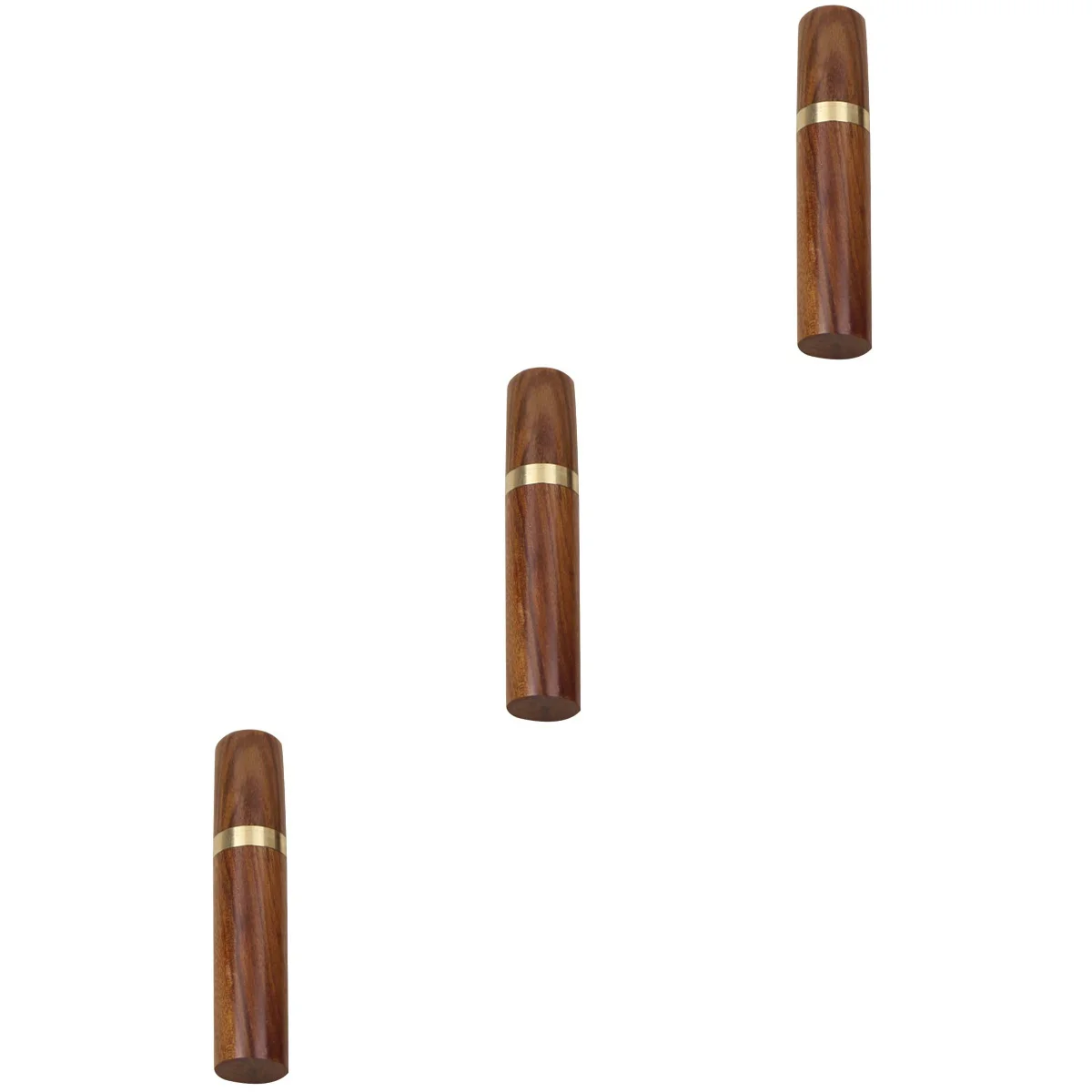 

3x Toothpick Holder Crafts Sandalwood Toothpick Holder Versatile Wooden Needle Case Sewing Holder