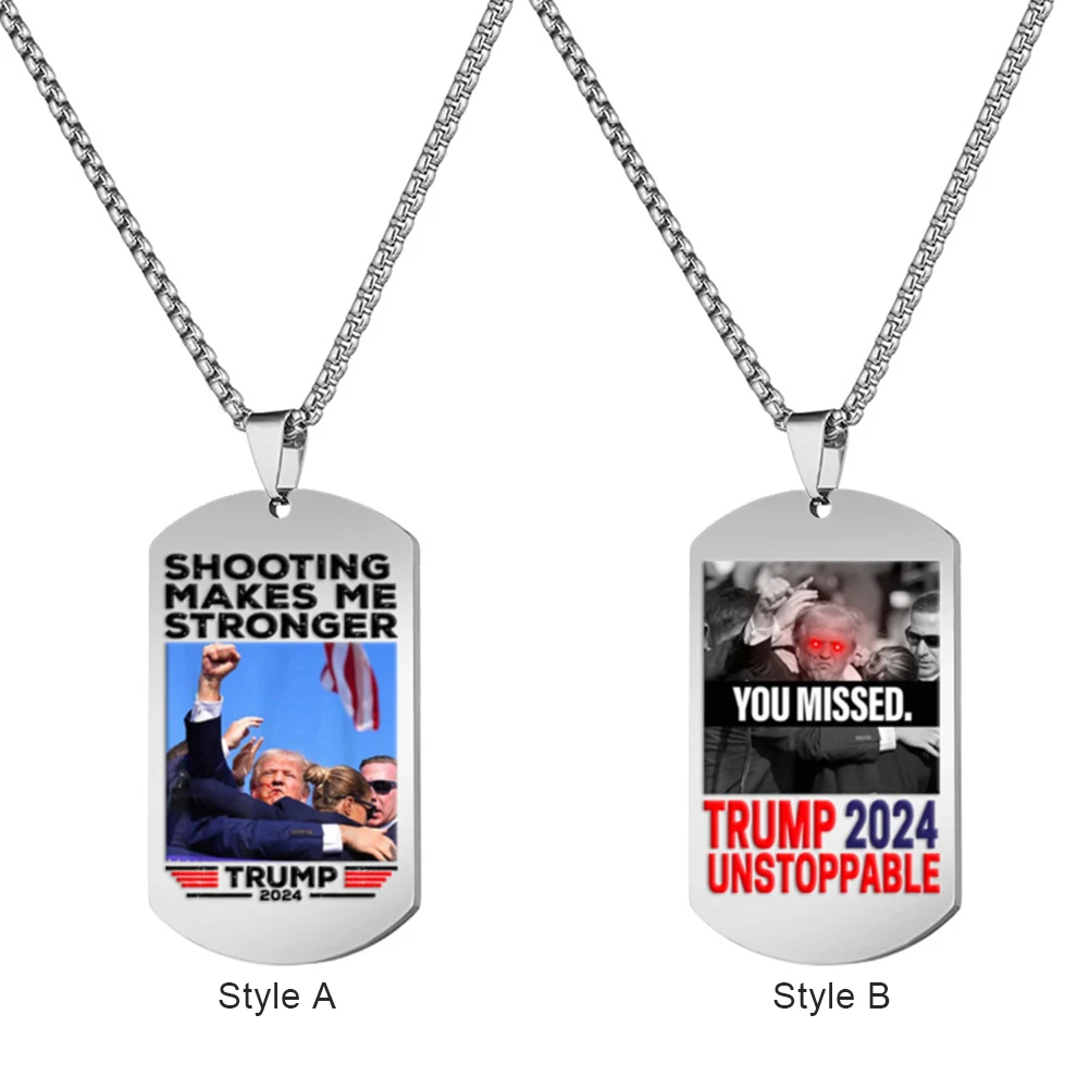 Модное ожерелье Трампа США Freedom Metal Trump Shot Fight Ожерелье (стиль B)