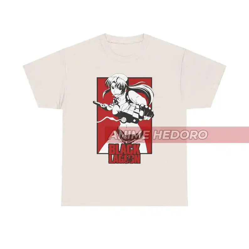 Футболка унисекс с аниме Черная лагуна футболка рисунком Revy рубашка Waifu Manga