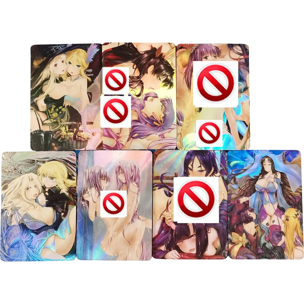 

7 шт./набор, Детские открытки для игры в аниме