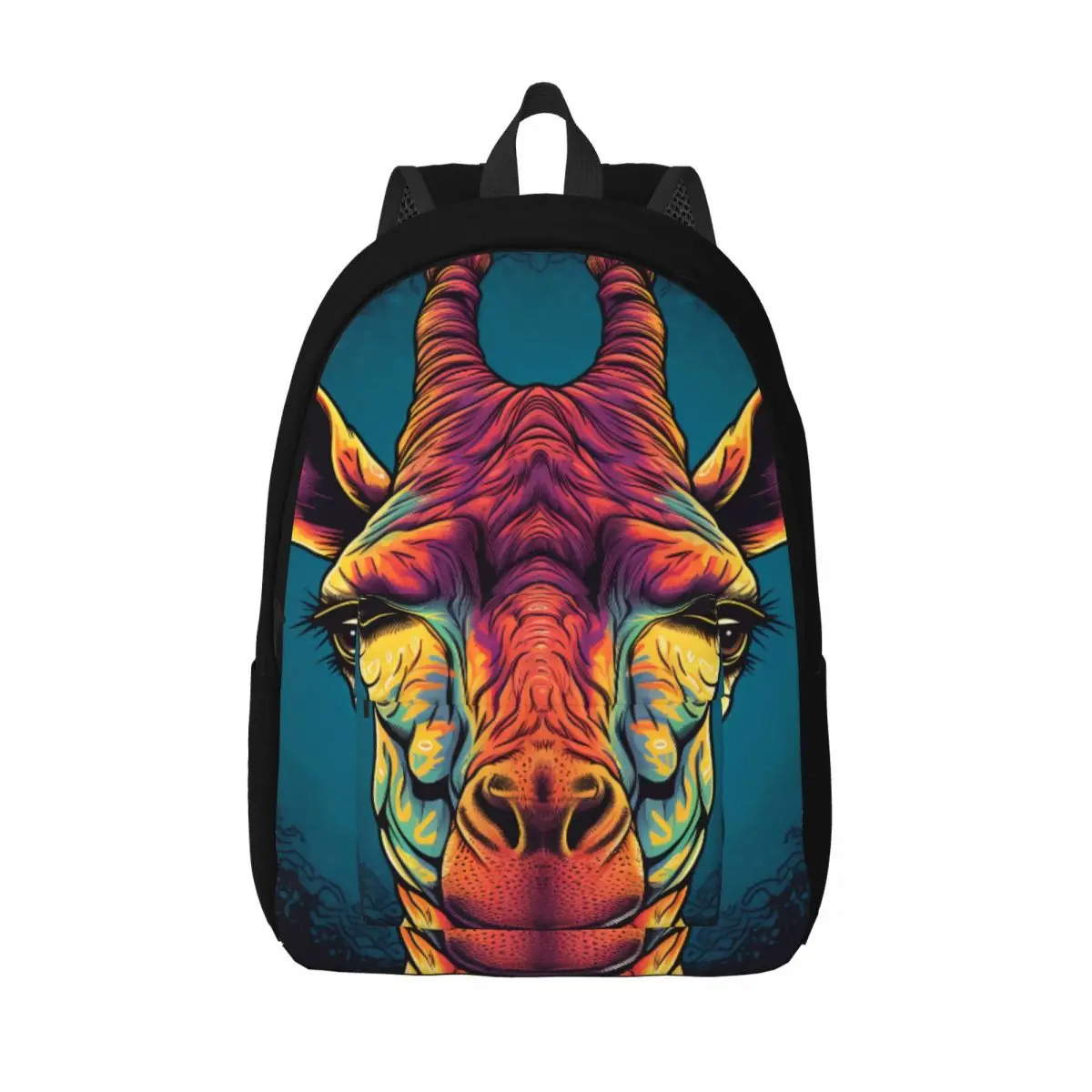 

Giraffe Canvas Backpacks Vintage Large Basic Backpack Elementary School Bags