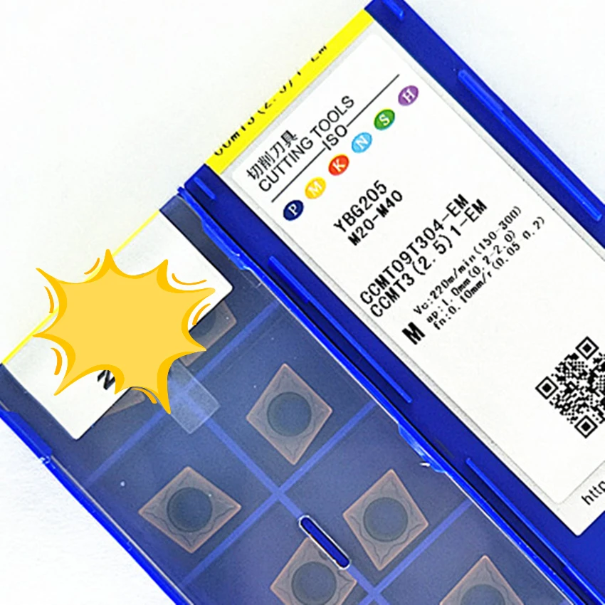 

ZC-CT CCMT09T304-EM YBG205/CCMT09T308-EM YBG205/CCMT09T304-TC YB7315/CCMT09T308-TC YB7315 CNC carbide inserts 10PCS/BOX