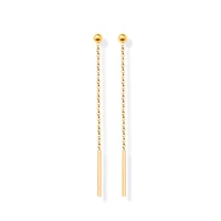 minimalist stainless steel bead stud earring findings long chain earring ear threads for jewelry