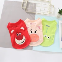 summer pet clothes fashion and comfortable cotton cartoon embroidery dog vest french bulldog schnauzer small medium dog clothes
