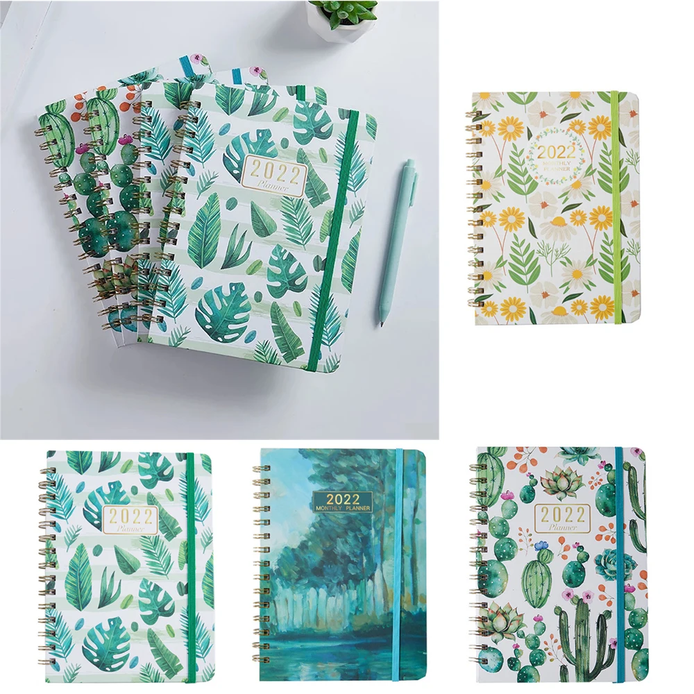 

A5 2022 Diary Weekly Planner English Version Agenda Spiral Organizer Notebook Goals Habit Schedules Stationery School Supplies