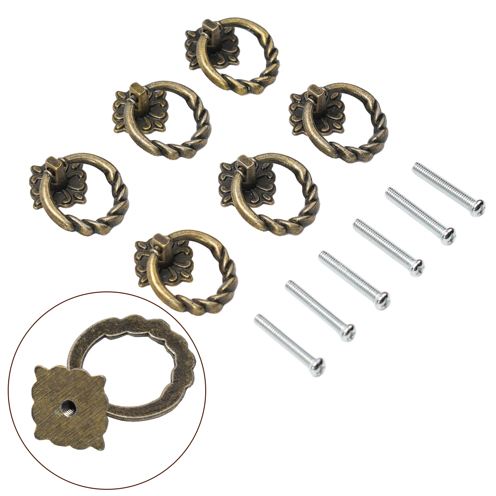 Ручка ящика шкафа дверная ручка комода ретро винтажная с винтом цинковый сплав