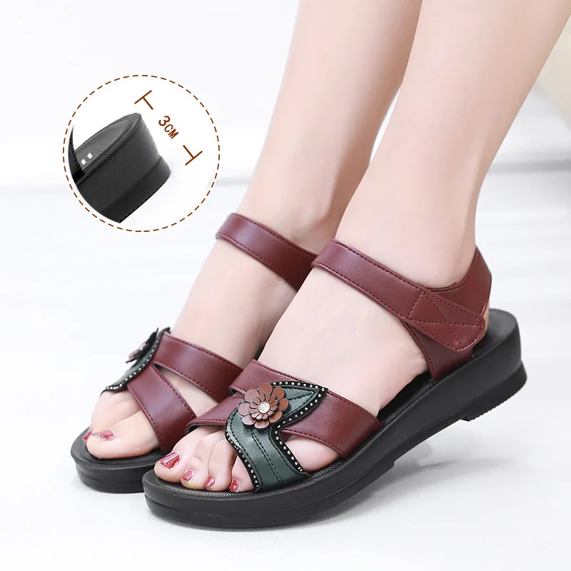 Сандалии женские из экокожи с открытым носком босоножки без застежек