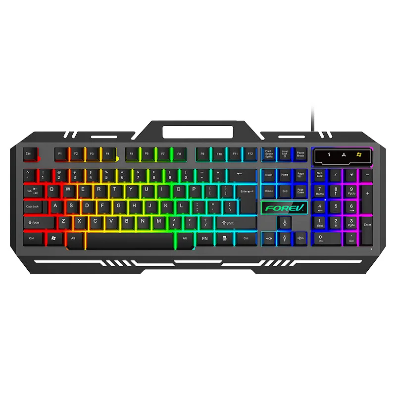 Проводная игровая клавиатура с подсветкой FVQ307 1 5 м 104 клавиш металлический чехол
