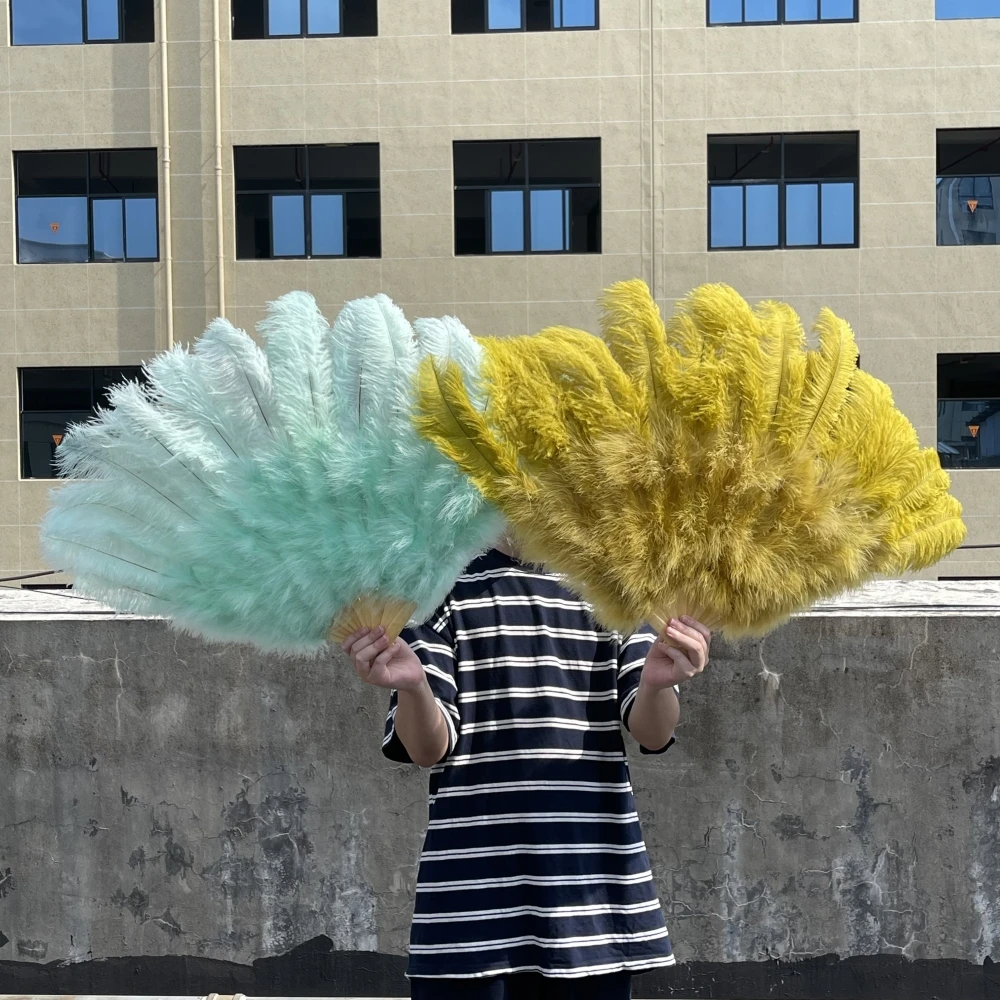 13-костное светло-фиолетовое веер со страусиными перьями натуральные перья