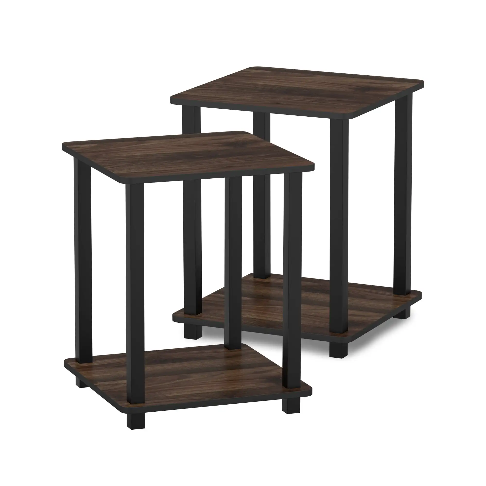 

Furinno Simplistic End Table, Set of Two, Columbia Walnut/Black