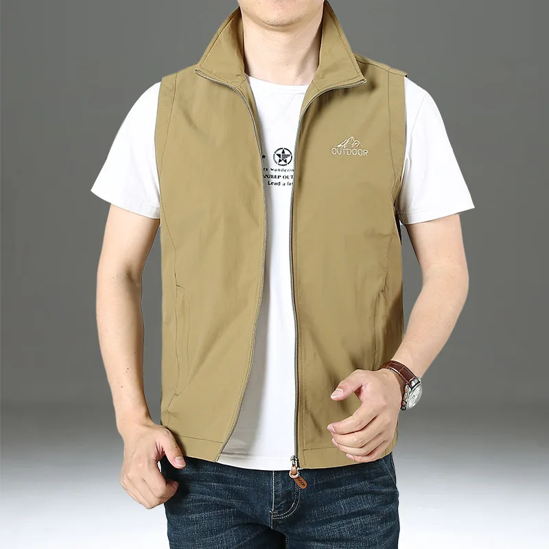 

Spring Summer Military Vest Men Outdoor Casual Waterproof Mesh Lining Thin Breathable Mens Vests Fishing Photography Waistcoat