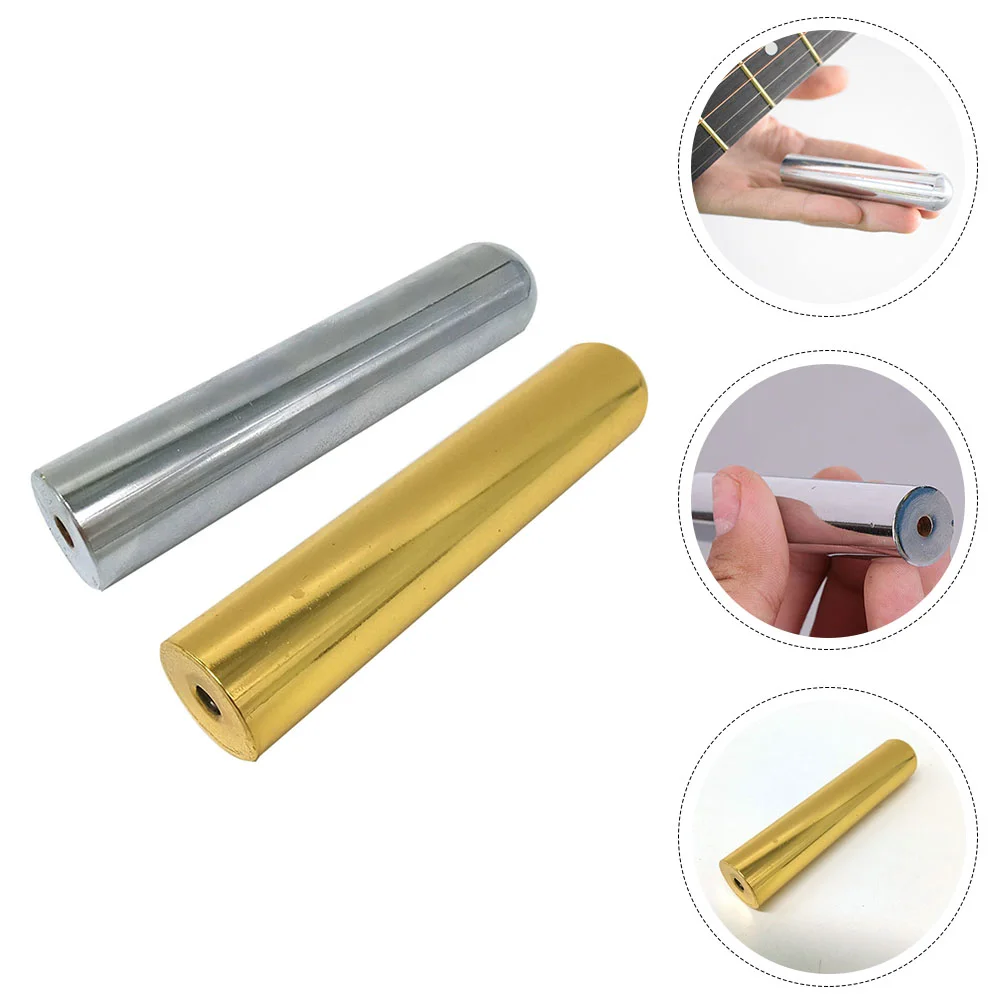 

2Pcs Practical Metal Guitar Slides Professional Guitar Metal Slides (Assorted Color)