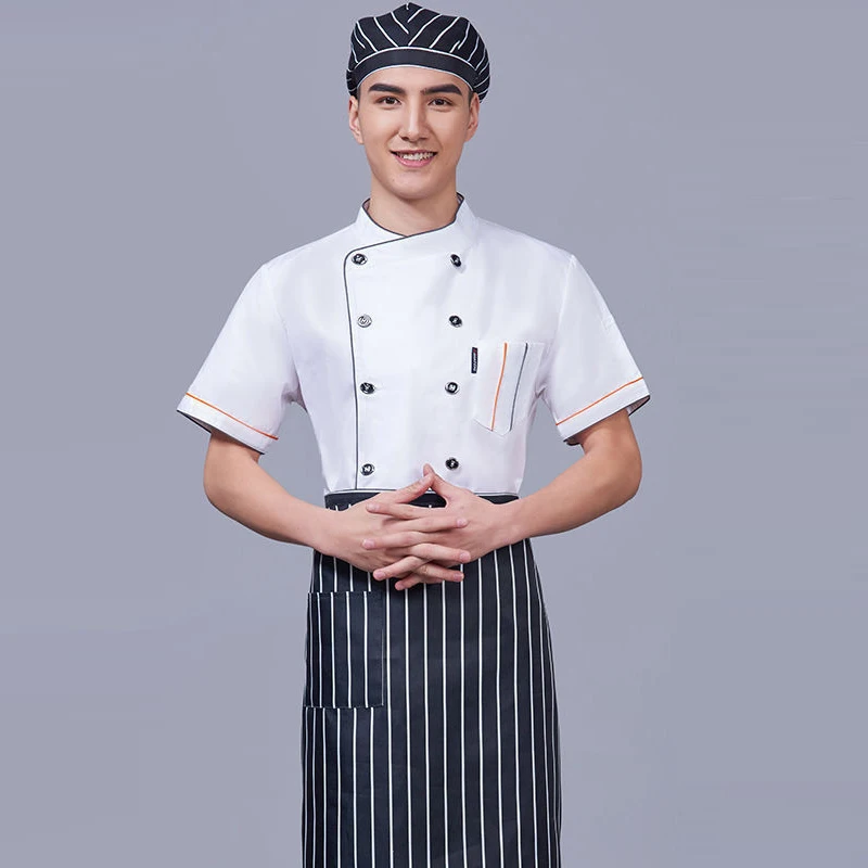 Куртка шеф-повара женская кухонная форма с коротким рукавом для отеля мужчин