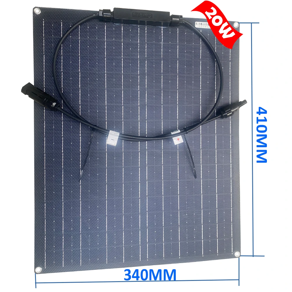 

20W 40W 50W 60W 80W 90w 110w 120w 150w 200w 18V Solar Panel Flexible ETFE Anti Corrosion Film Coating System Power Kit