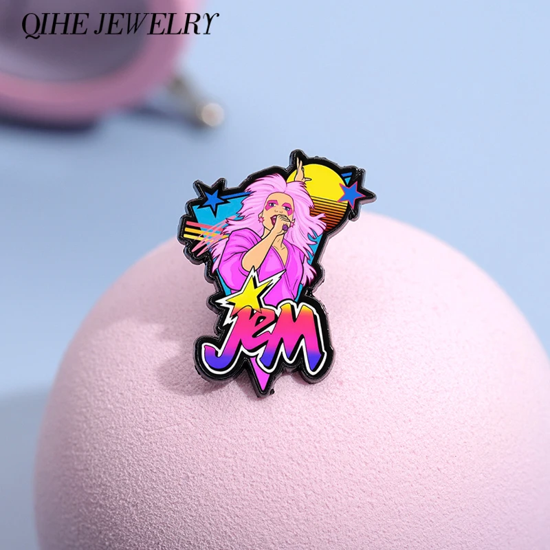 Jem 80s стильная художественная брошь эмалевые булавки креативная Ретро