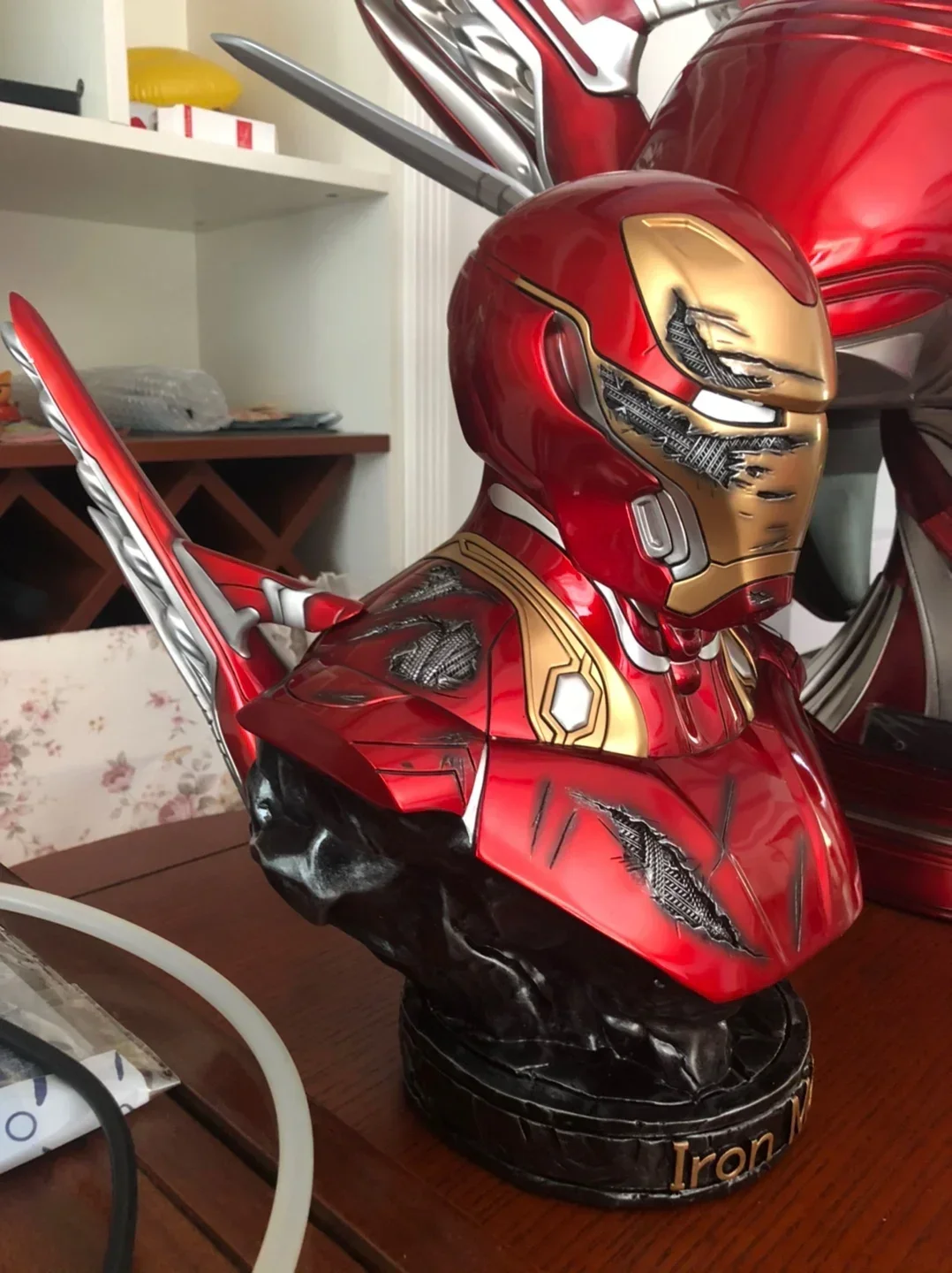 35 см версия Battle damage Ironman Железный человек знак MK50 голова бюст портрет GK фигурка