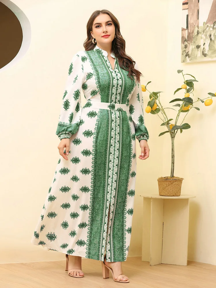 

TOLEEN Women Plus Size Large Elegant Maxi Dresses 2022 Green Long Oversized Muslim Party Evening Wedding Robe Festival Clothing