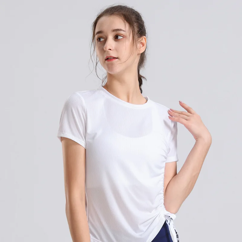 

Летняя одежда для йоги Женская повседневная одежда для похудения для йоги с короткими рукавами быстросохнущая оптовая продажа футболок ...