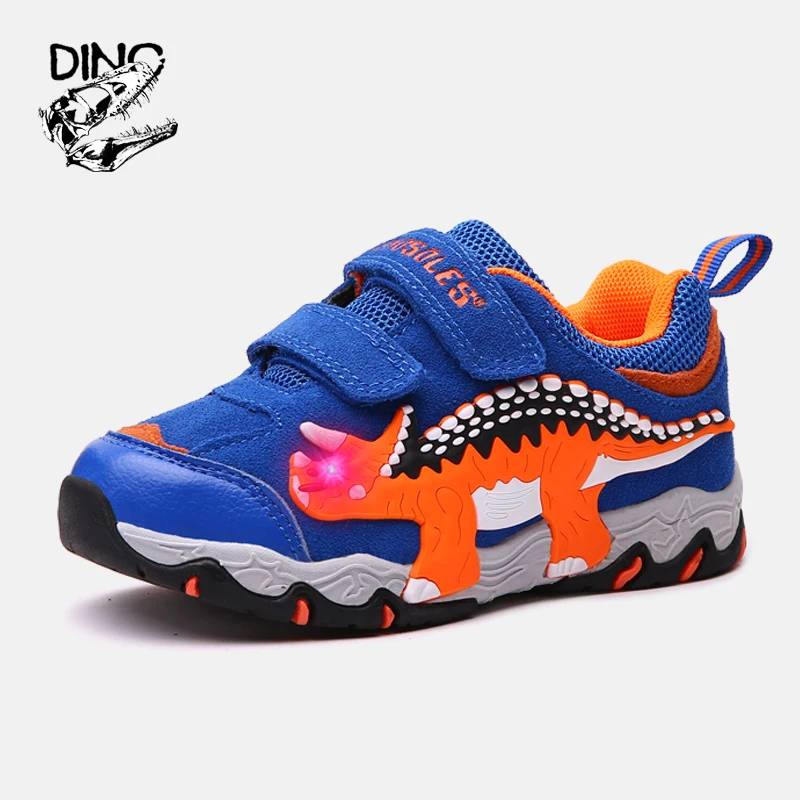 Детская обувь DINO светодиодные светящиеся кроссовки динозавра осенняя супер