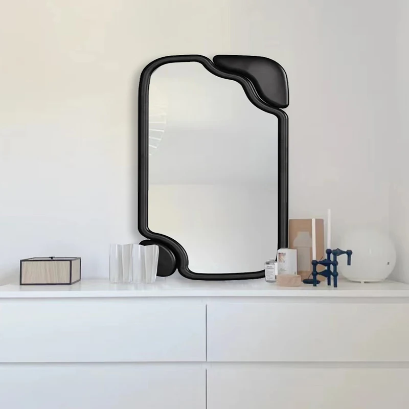 

Настольное большое декоративное зеркало для макияжа для ванной комнаты и душа, настенное зеркало для бритья, стоячее Длинное украшение для ...