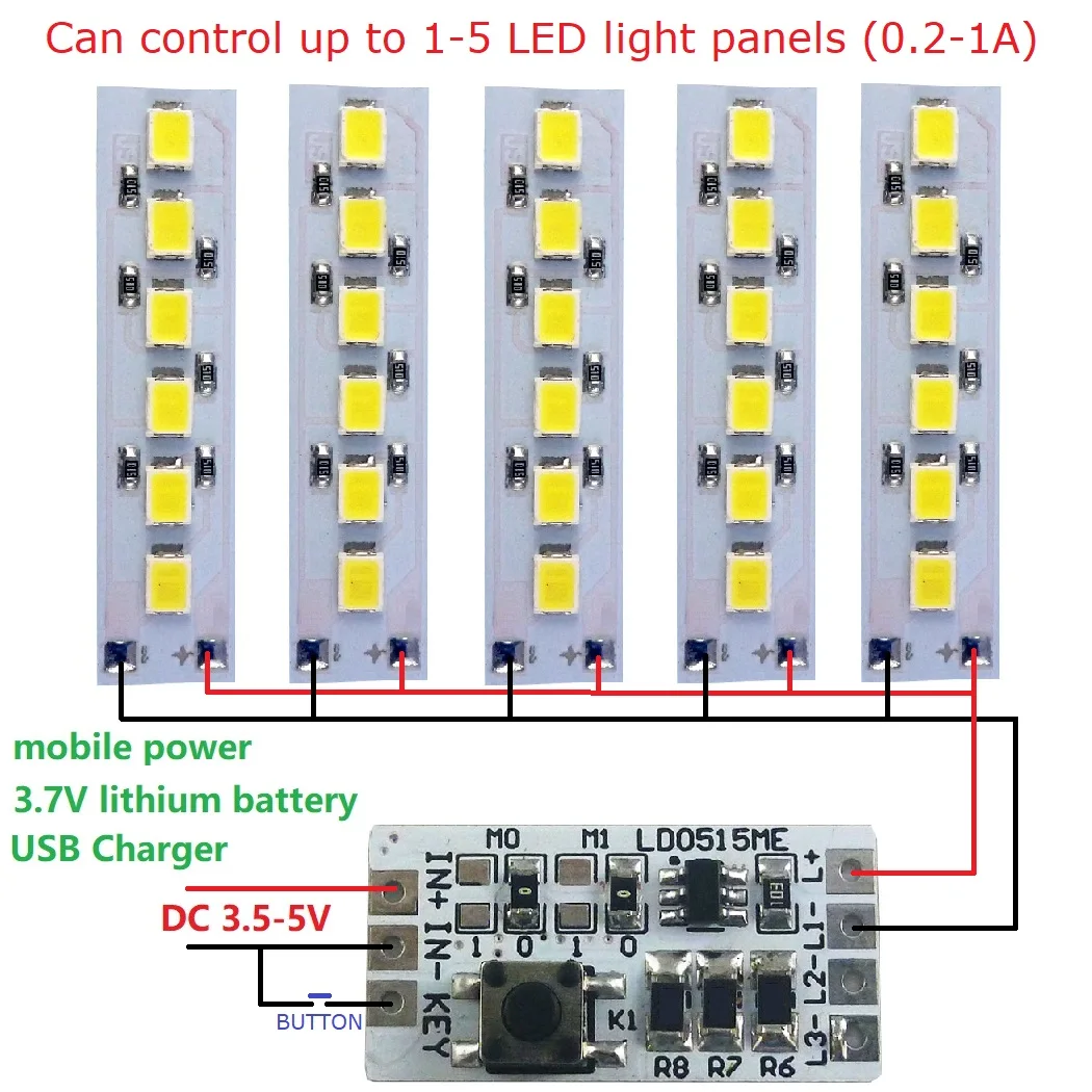 DC2.5V-5V 1200MA Многофункциональный светодиодный контроллер Рабочий режим Ток может