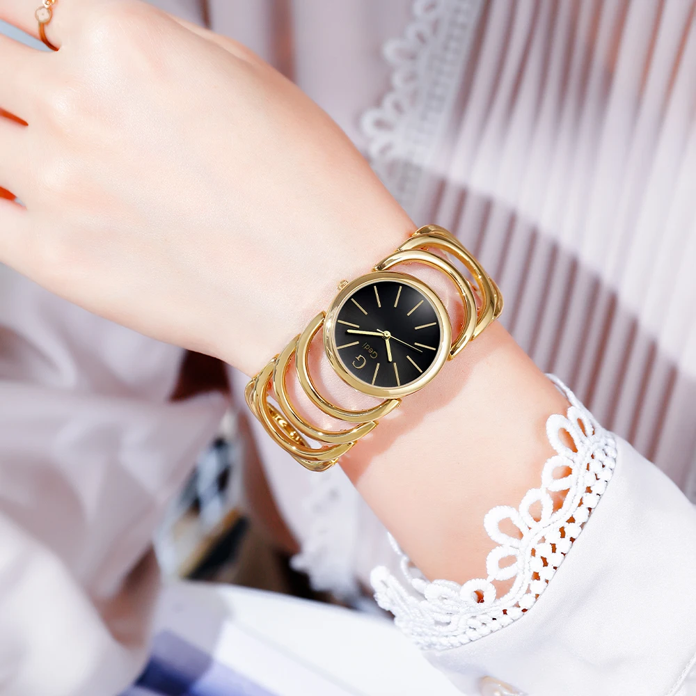 GEDI элегантные кварцевые часы для женщин роскошные часы-браслет с цепочкой