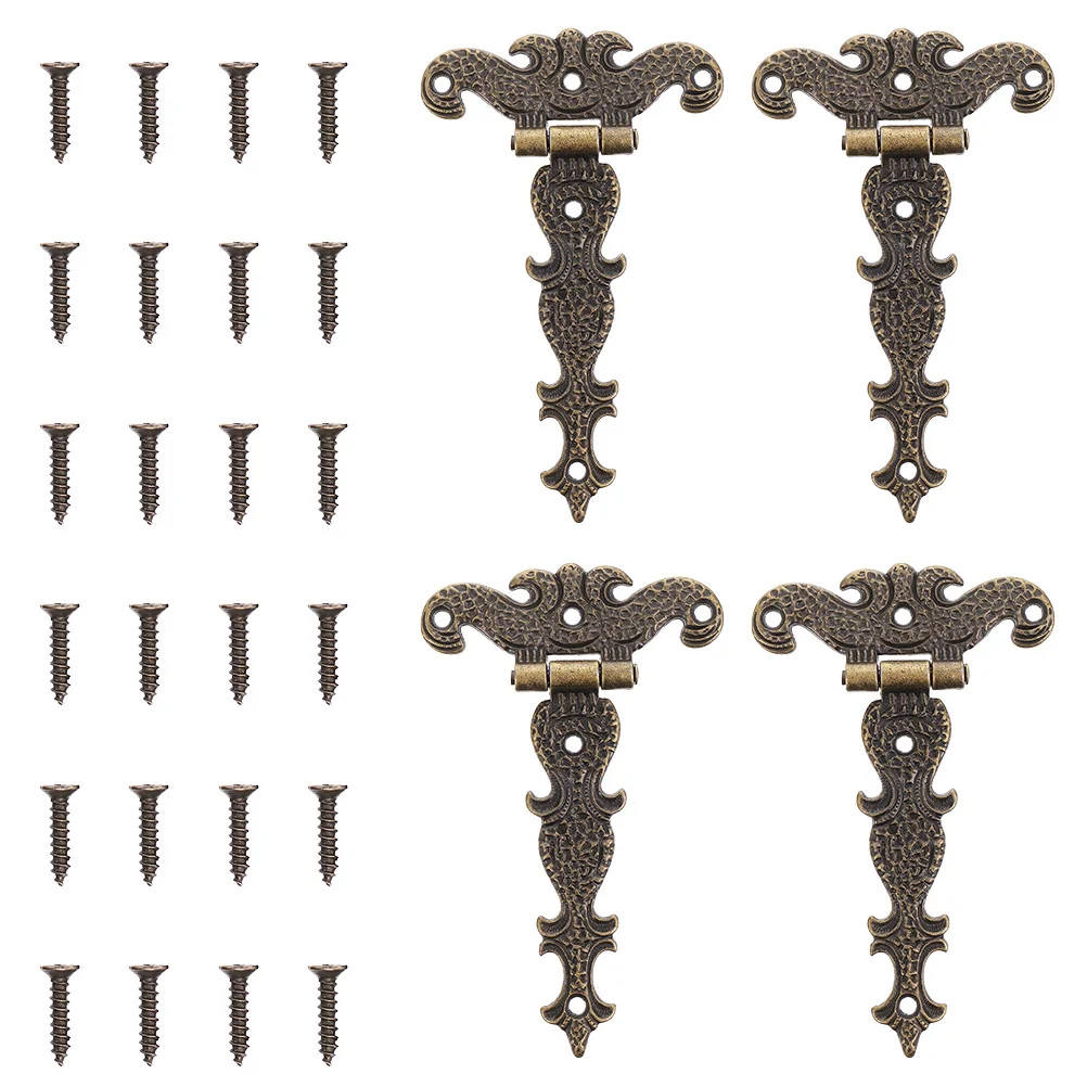 

Hinges Door Hinge Replacement Box T Vintage Furniture Wooden Alloy Latches Home Barn Metal Cabinet Joints Boxes Retro Inches