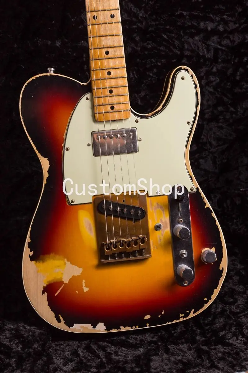 

John Cruz Master built Andy Summers Tribute Heavy Relic Sunburst 1961 TL Electric Guitar Brass Bridge, Upgrade Active Wires