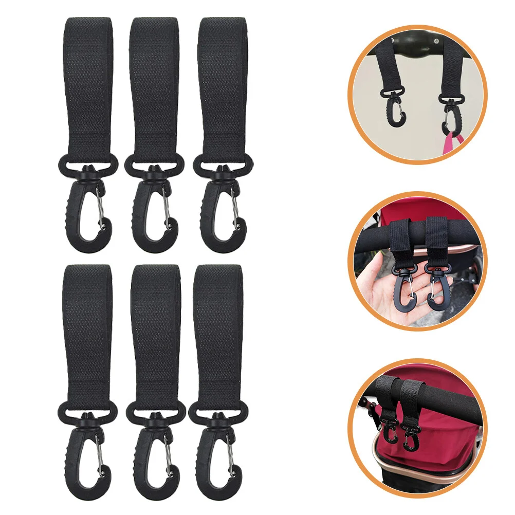 

6 Pcs Mommy Hook Stroller Hooks Bags Outdoor Hook. Hangers Dirt Bike Accessories Strap Diaper Coat Plastics
