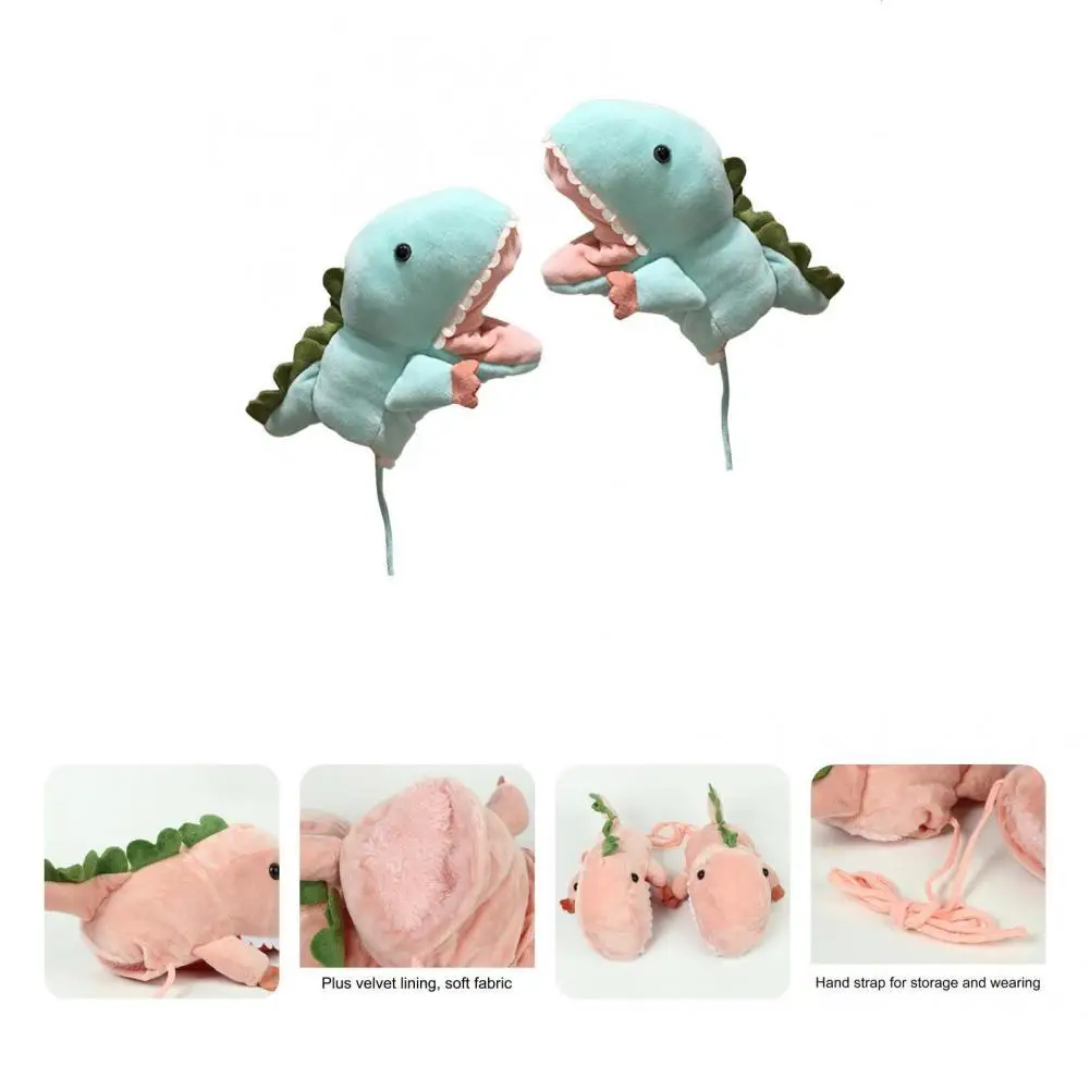

4 Colors 1 Pair Creative Storytelling Toys Dinosaur Glove Puppets Stuffed Dinosaur Glove Puppets Cartoon for Winter
