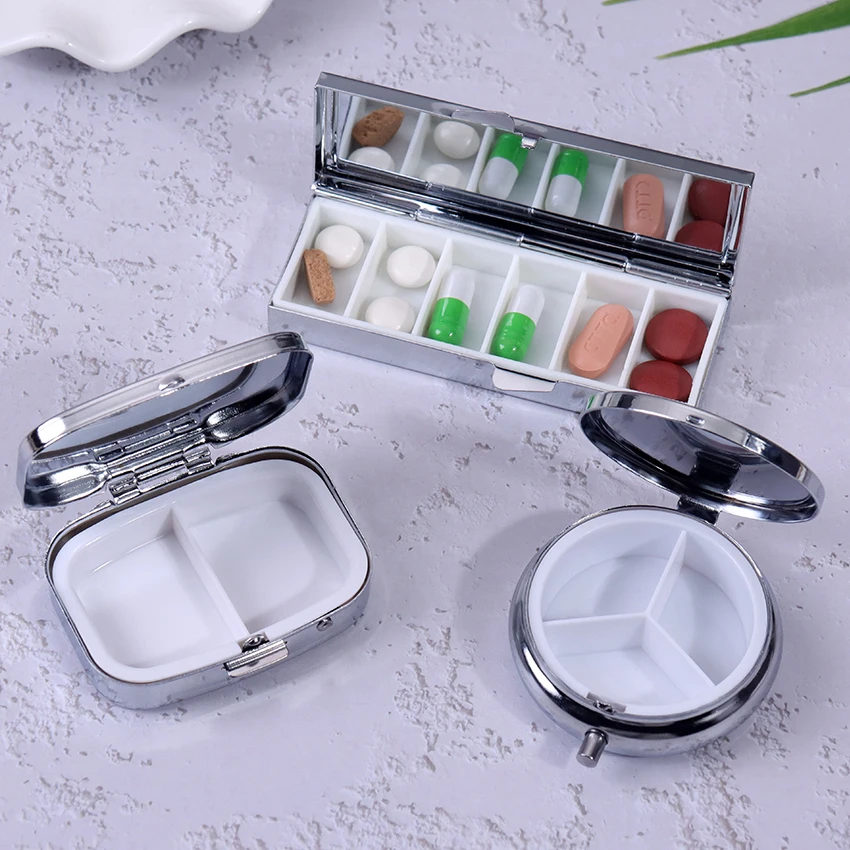 1PC przenośne niezbędne do podróży Pill Splitters futerał na pigułki pojemnik na leki organizator metalowe pudełko na pigułki 4 1PC przenośne niezbędne do podróży Pill Splitters futerał na pigułki pojemnik na leki organizator metalowe pudełko na pigułki 4