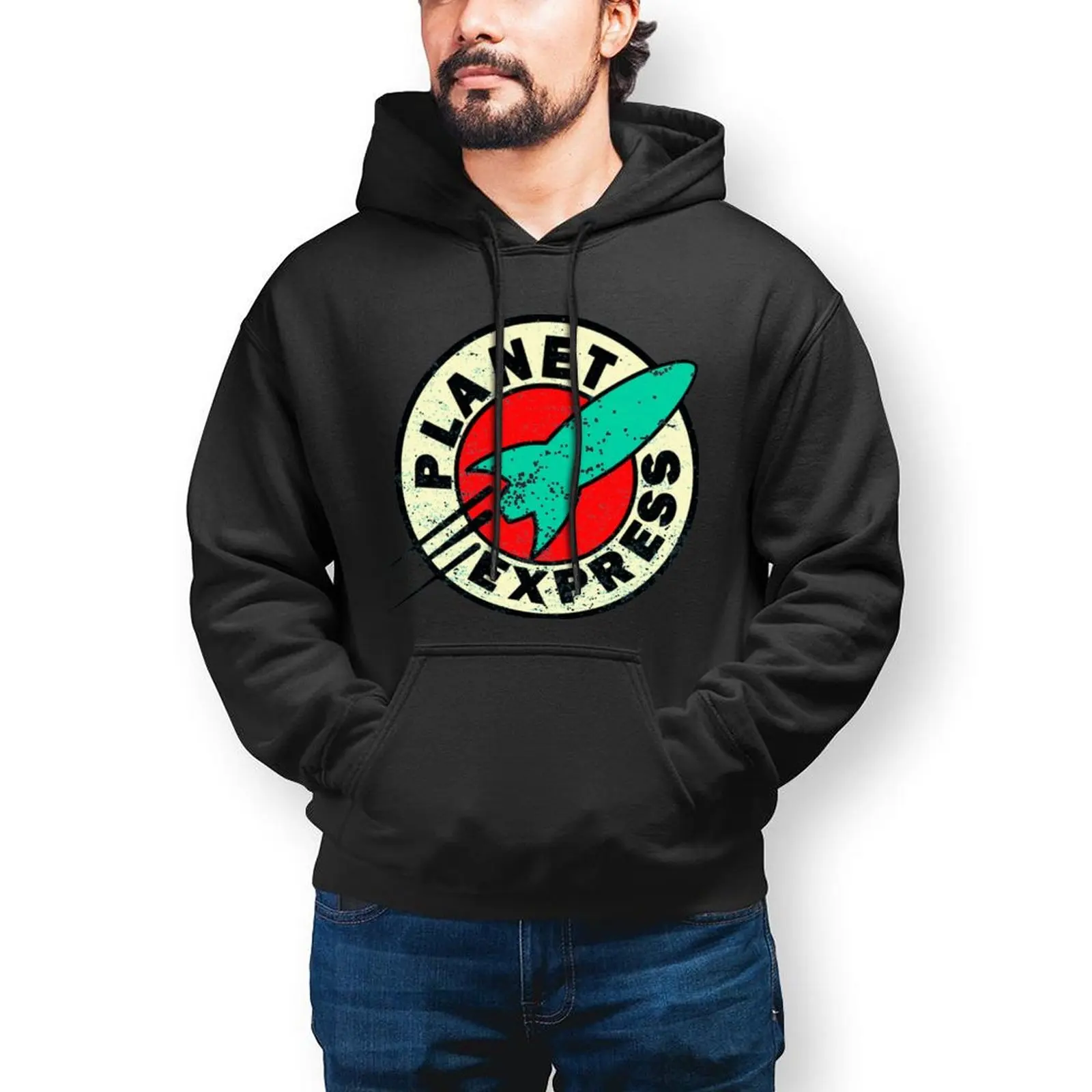 

Planet Express Loose Hoodies Men Planet Express Casual Hoodie Spring Aesthetic Design Sweatshirts Plus Size 4XL 5XL