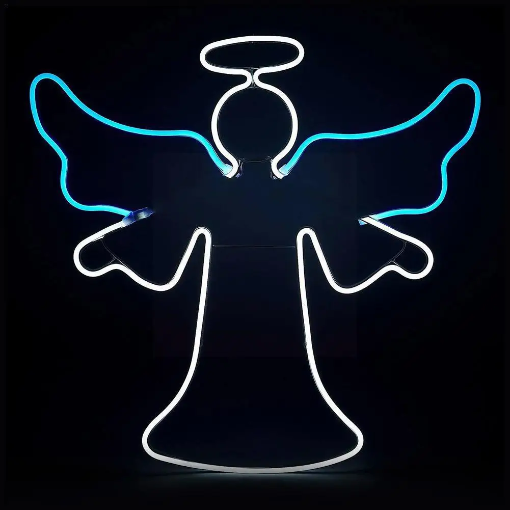 

Светодиодный светильник в виде ангела, 2D, Рождественское украшение для сада, искусственная лужайка, декоративное украшение двора, 40 см, прос...