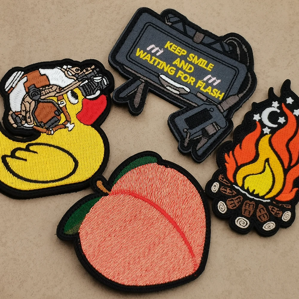 Тактическая вышивка Outddor забавные мультяшные животные утка огонь школьный ранец