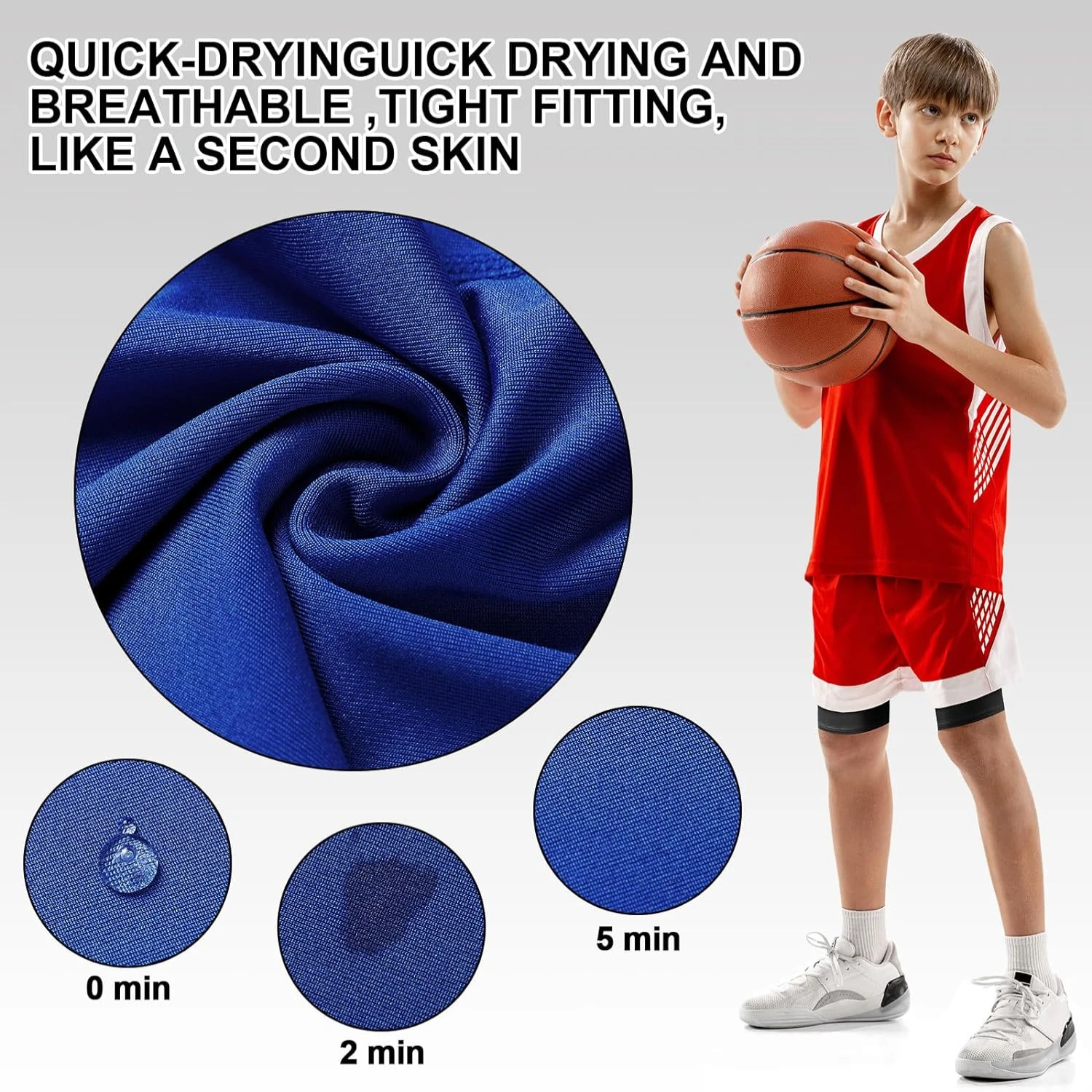 Дышащие и высокопроизводительные компрессионные шорты для активных мальчиков.