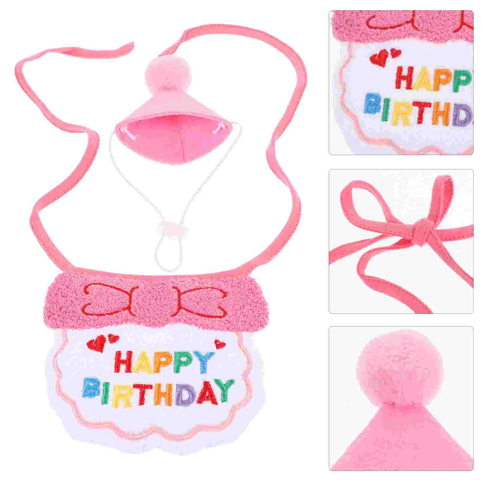 

Birthday Dog Bandana Hat Cat Pet Scarf Costume Triangle Puppy Party Neckerchief Headwear Dogs Cap Bibs Decoration Outfit Happy